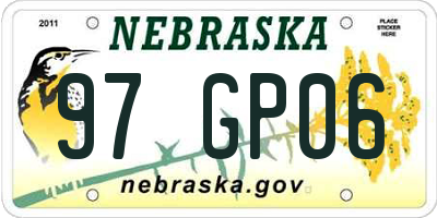 NE license plate 97GP06
