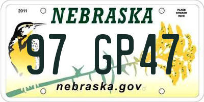 NE license plate 97GP47