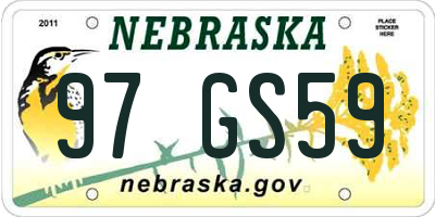 NE license plate 97GS59
