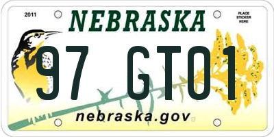NE license plate 97GT01