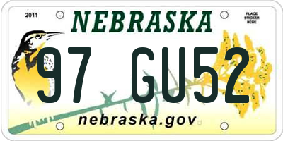 NE license plate 97GU52
