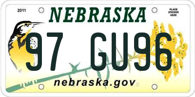 NE license plate 97GU96