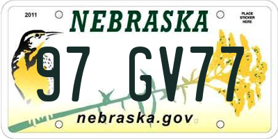 NE license plate 97GV77