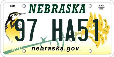 NE license plate 97HA51