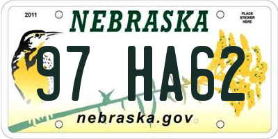 NE license plate 97HA62