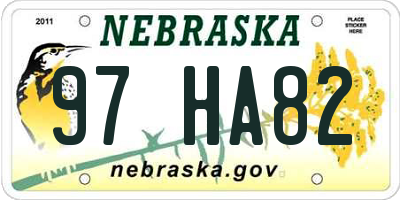 NE license plate 97HA82