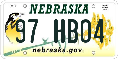 NE license plate 97HB04