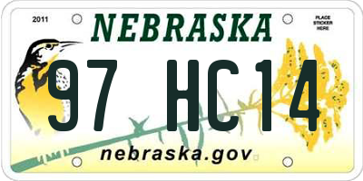 NE license plate 97HC14