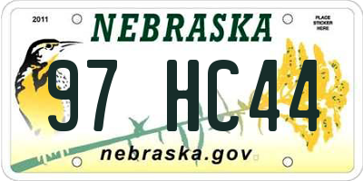 NE license plate 97HC44