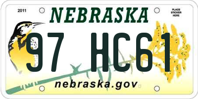 NE license plate 97HC61