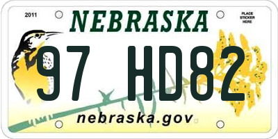 NE license plate 97HD82