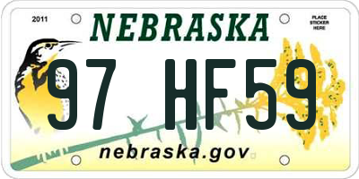 NE license plate 97HF59