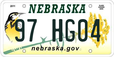 NE license plate 97HG04