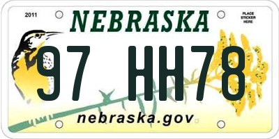 NE license plate 97HH78