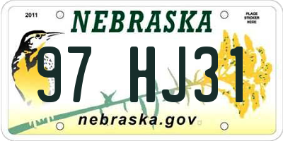 NE license plate 97HJ31
