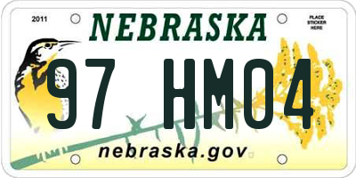 NE license plate 97HM04