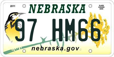 NE license plate 97HM66