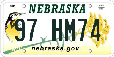 NE license plate 97HM74