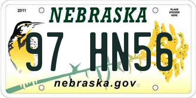 NE license plate 97HN56