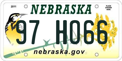 NE license plate 97HO66