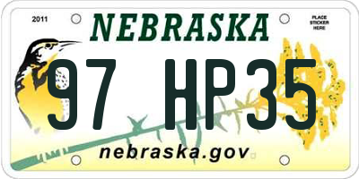 NE license plate 97HP35