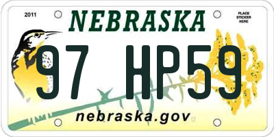 NE license plate 97HP59