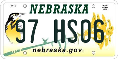 NE license plate 97HS06