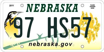 NE license plate 97HS57