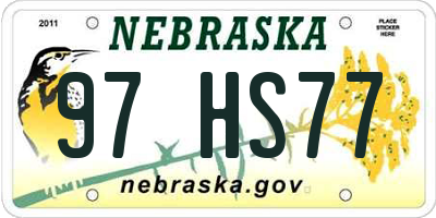 NE license plate 97HS77