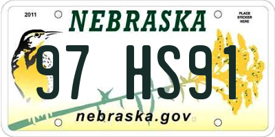 NE license plate 97HS91