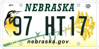 NE license plate 97HT17