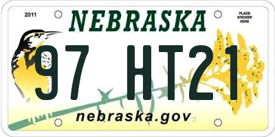 NE license plate 97HT21