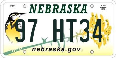 NE license plate 97HT34