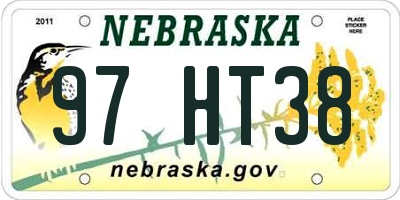 NE license plate 97HT38