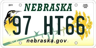 NE license plate 97HT66