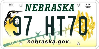 NE license plate 97HT70