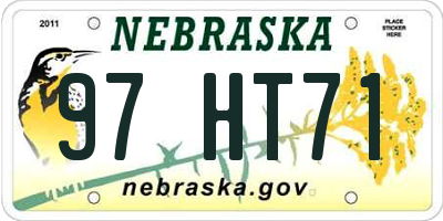NE license plate 97HT71