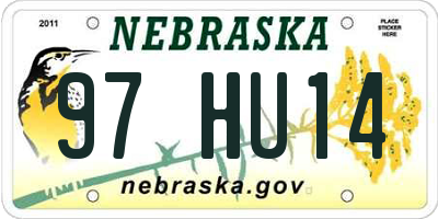 NE license plate 97HU14