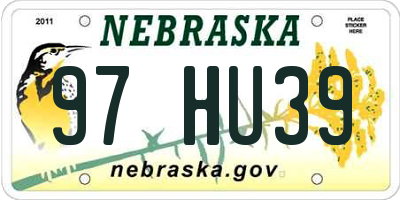 NE license plate 97HU39