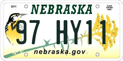 NE license plate 97HY11