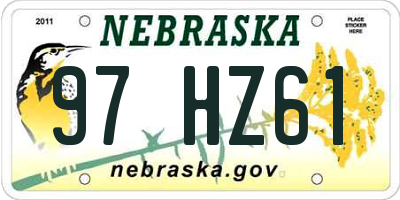 NE license plate 97HZ61