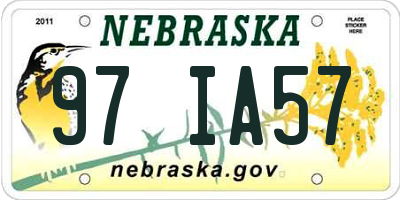 NE license plate 97IA57
