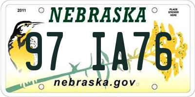 NE license plate 97IA76