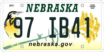 NE license plate 97IB41