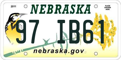 NE license plate 97IB61