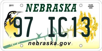NE license plate 97IC13