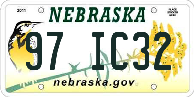 NE license plate 97IC32