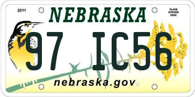 NE license plate 97IC56