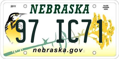 NE license plate 97IC71