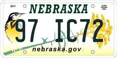 NE license plate 97IC72